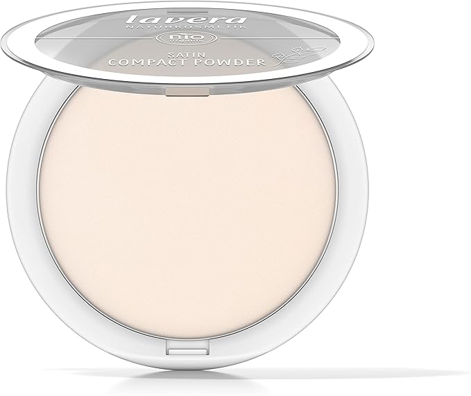 lavera Satin Compact Powder Light 01 nude Organic Almond Oil Organic Rice Powder Vegan Mattifying LongLasting Velvety Texture 1 x 95g - Image 2