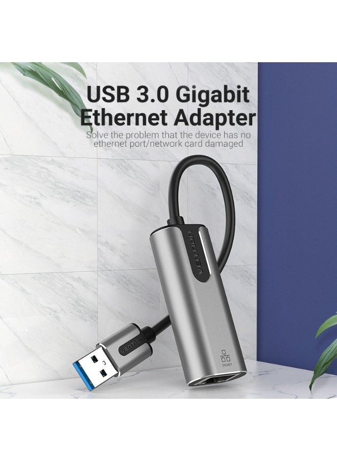 VENTION VENTION USB 3.0-A to Gigabit Ethernet Adapter Gray 0.15M Aluminum Alloy Type Model # CEWHB  - Image 2