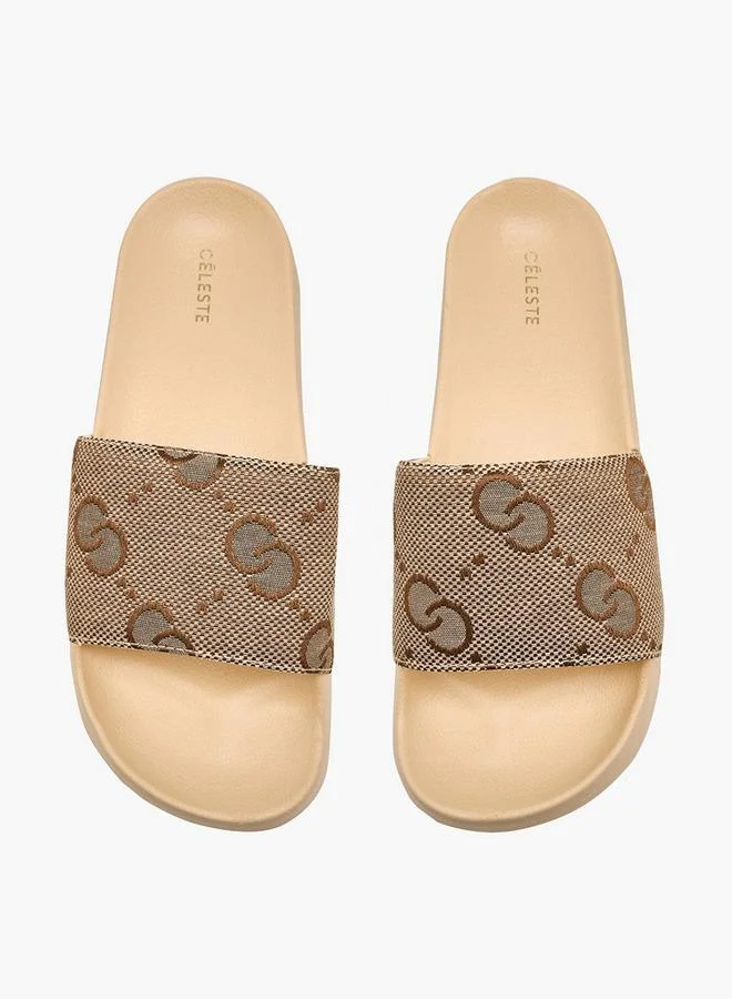 سيليست Women Monogram Embroidered Slides