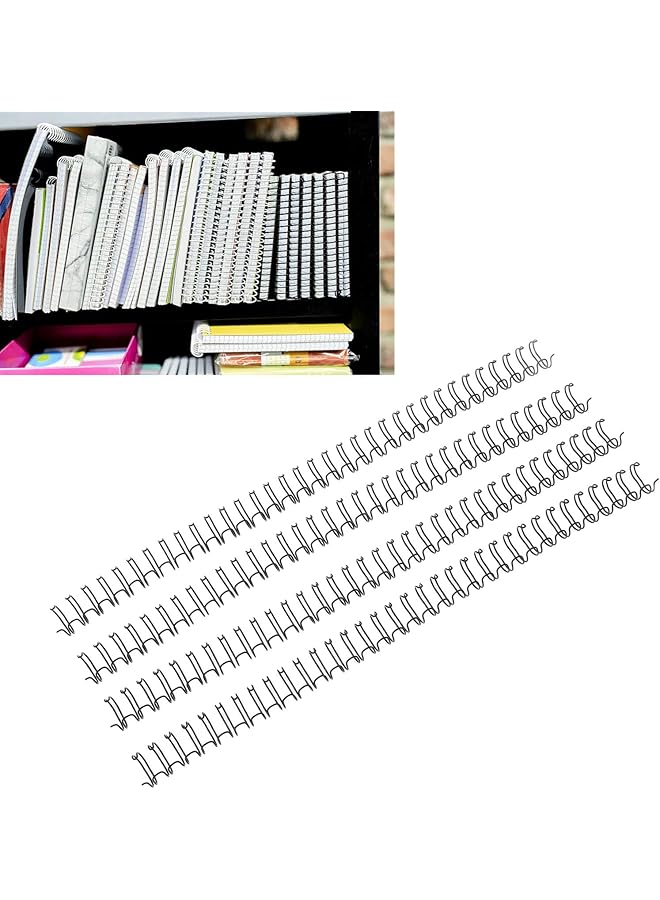 erorex 100Pcs Double Loop Wire Binding Spine 60 Sheet Capacity 3:1 Pitch Double Spiral Binding Ring Coil 9.5Mm Diameter Book Cinch Binding Machine Wire For A4 Paper Black  - Image 5