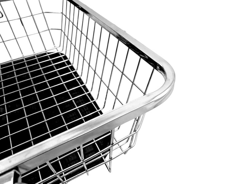 Tinbell Stainless Steel Kitchen Dish Drying Rack with Draining Tray and Spoon Holder Utensil BasketPlate StandBartan BasketDish Rack Size 57 44 20 Cm - Image 3