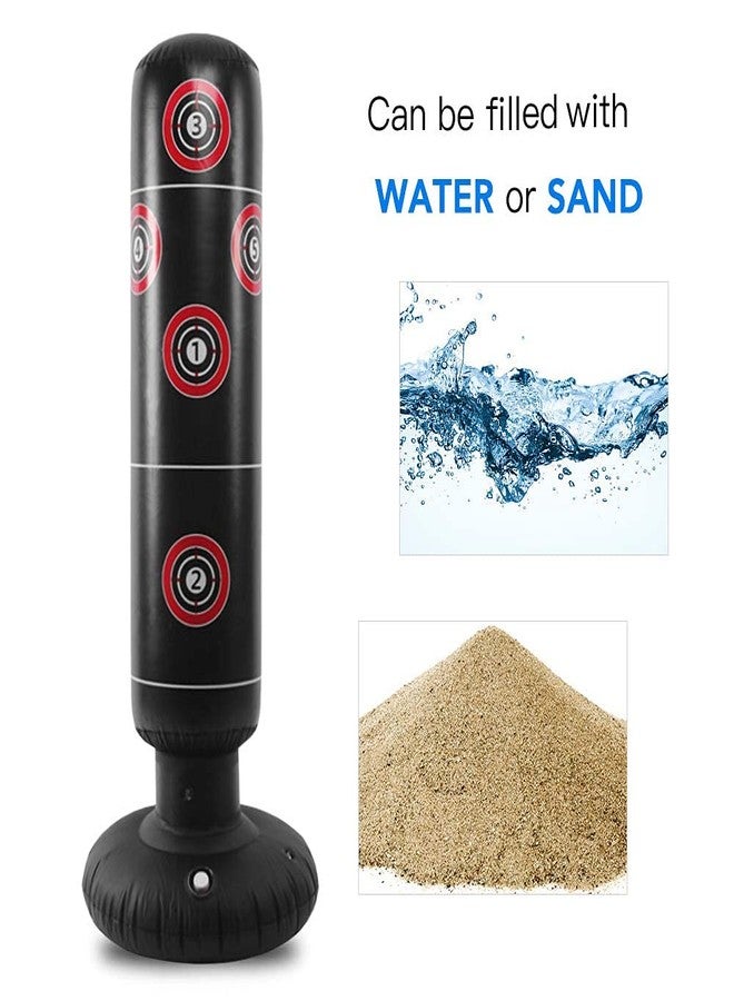 حقيبة ملاكمة ماستايل® 160 سم من مادة PVC، حقيبة هدف لياقة بدنية قابلة للنفخ قائمة بذاتها، حقيبة رملية عمودية قائمة بذاتها مع مضخة هواء قدم مجانية (النمط 2) - Image 4