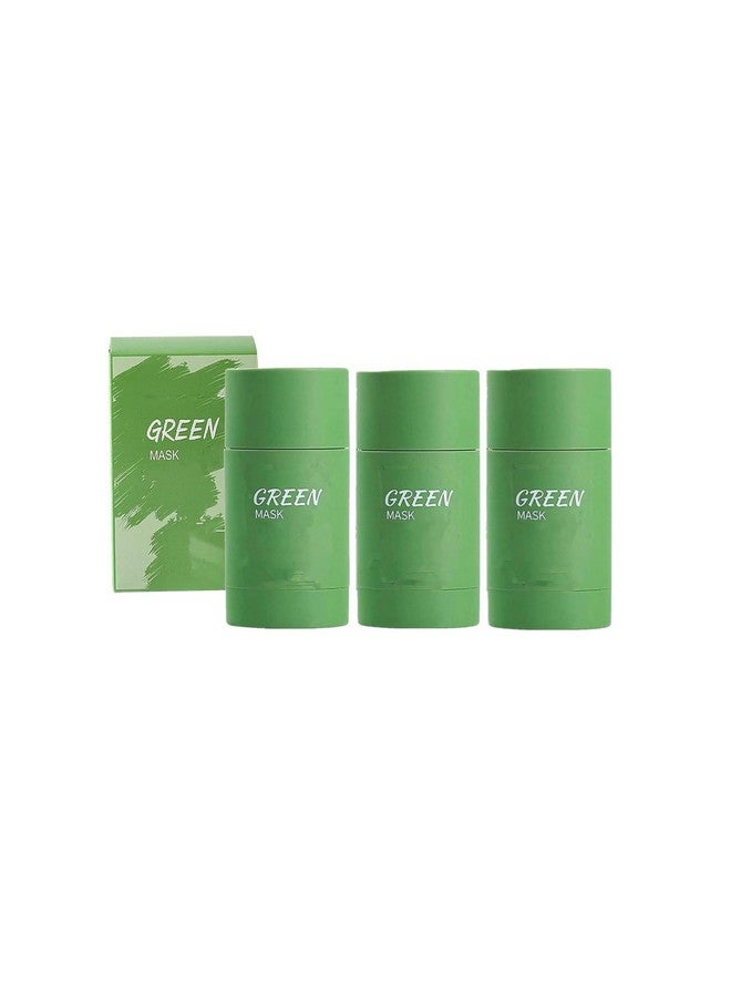 Bupposes Green Tea Face Mask Clay Stick, Blackhead Remover with Green Extract for Face, Deep Cleanse Face Mask Skin Care, Moisturizing, Oil Control for All Skin Types of Men Women (green 3PC) - Image 1