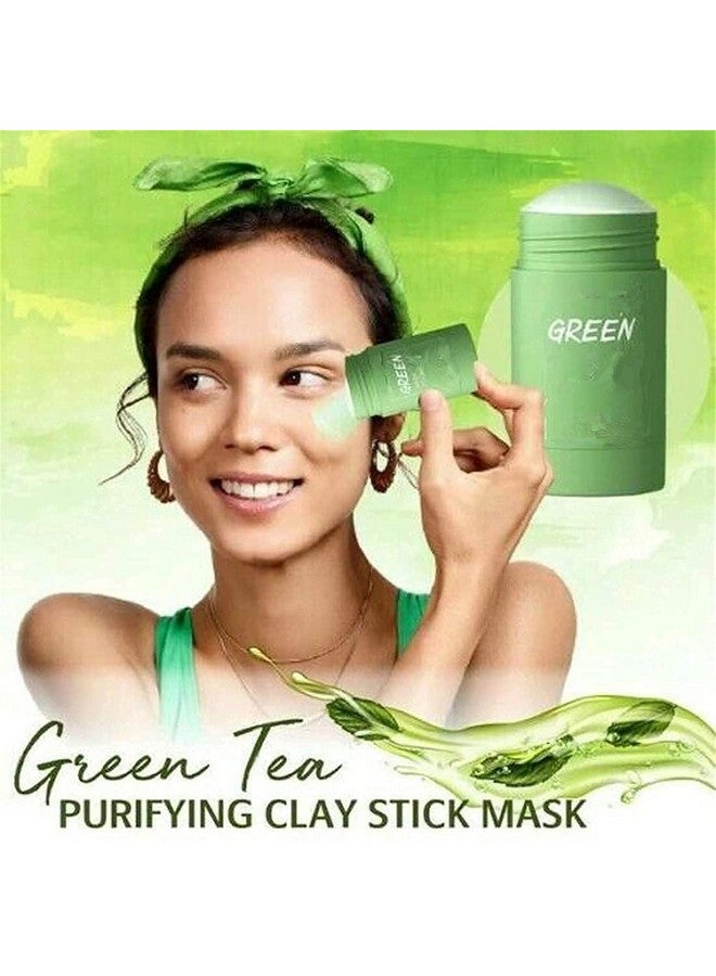 Bupposes Green Tea Face Mask Clay Stick, Blackhead Remover with Green Extract for Face, Deep Cleanse Face Mask Skin Care, Moisturizing, Oil Control for All Skin Types of Men Women (green 3PC) - Image 2