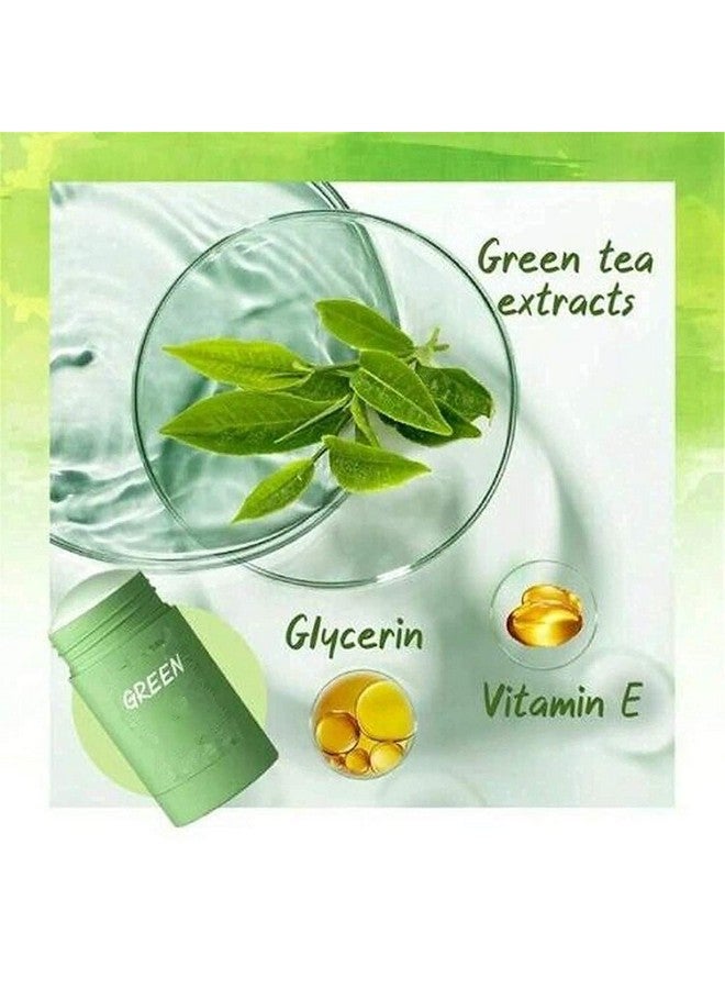 Bupposes Green Tea Face Mask Clay Stick, Blackhead Remover with Green Extract for Face, Deep Cleanse Face Mask Skin Care, Moisturizing, Oil Control for All Skin Types of Men Women (green 3PC) - Image 5