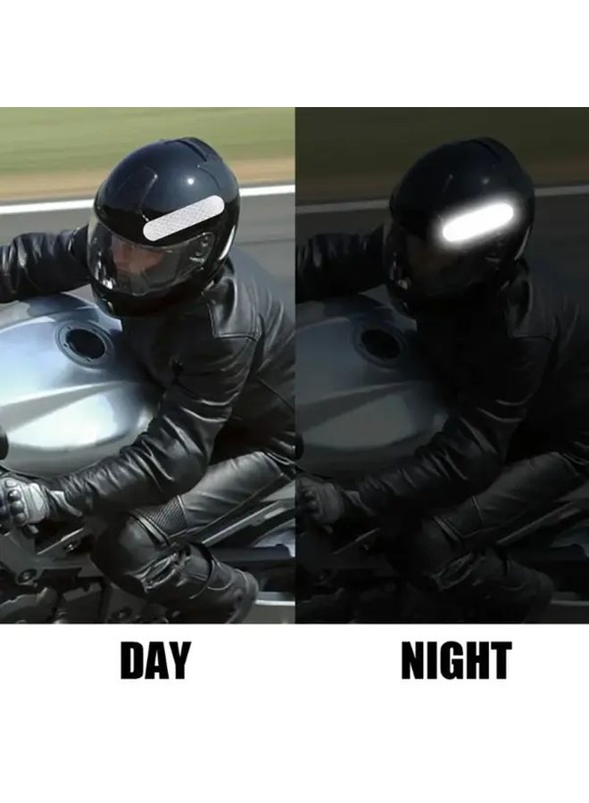 Yellow 20pcs Pet Reflective Stickers Safety Warning for Motorcycle Helmet - Image 2