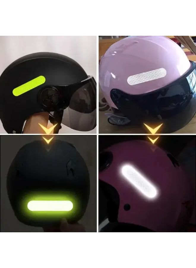 Yellow 20pcs Pet Reflective Stickers Safety Warning for Motorcycle Helmet - Image 5