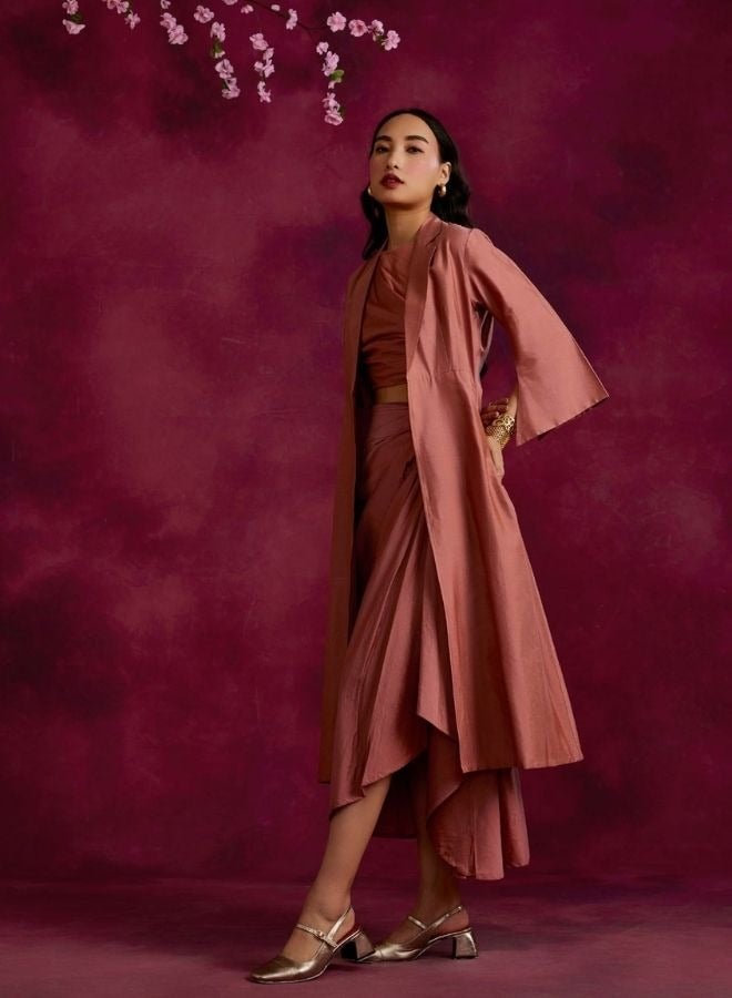 Abhishti Flared jacket- Rose brown - Image 3