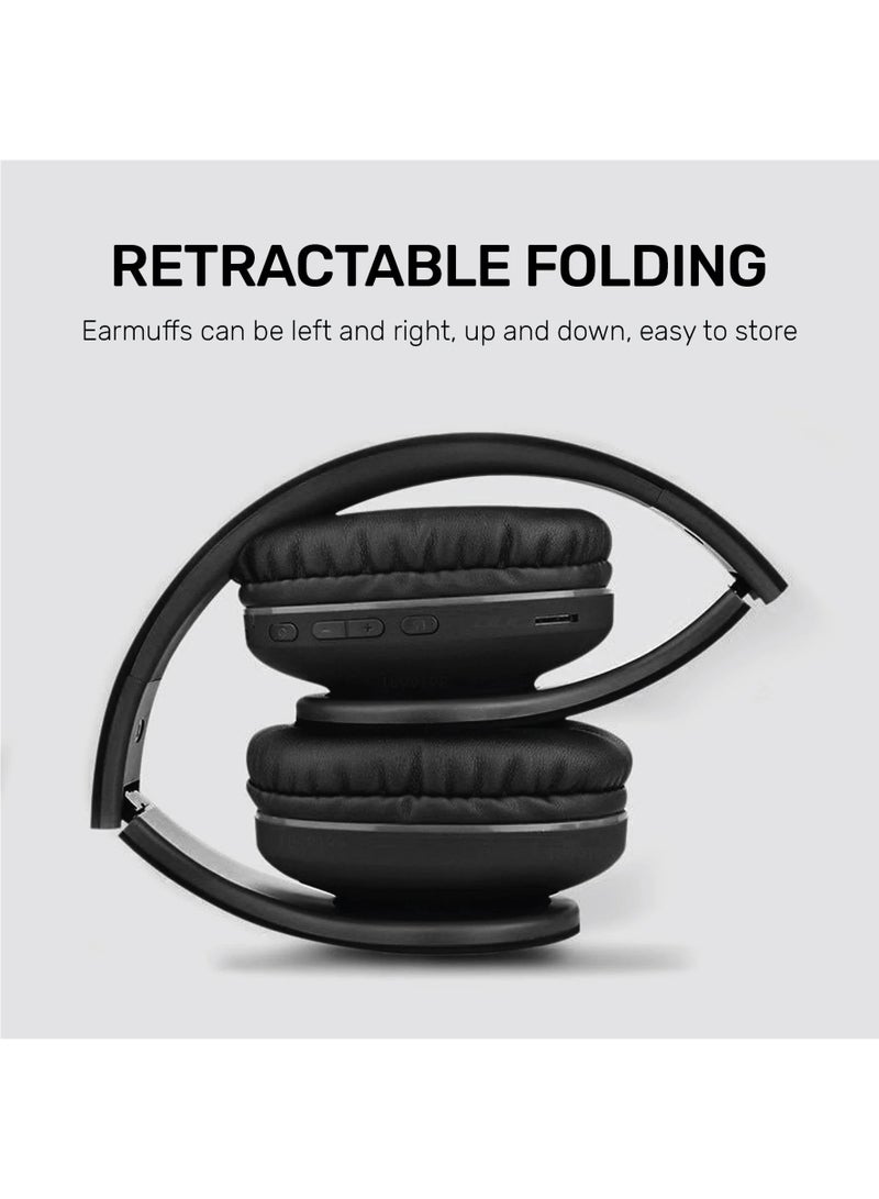 أريزون سماعات رأس بلوتوث ARIZONE 901 فوق الأذن | بلوتوث 5.3 | مدة تشغيل تصل إلى 12 ساعة | سماعات رأس لاسلكية قابلة للطي للهاتف والكمبيوتر | أسود - Image 2