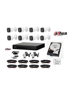 5MP HD 8 Outdoor Security Camera Dahua 8 Channel 1TB CCTV Security System Kit G2/ Surveillance camera/Night Vision/Face Detection/Waterproof/Five Megapixel/iOS Android Mobile App