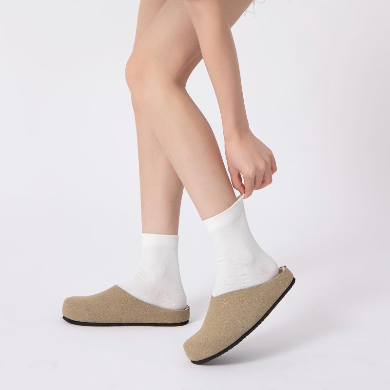 Athlefit Comfortable Slip On Clogs for Women Lightweight Arch Support Walking Shoes for Fall Nurse Work Casual Brown - Image 2