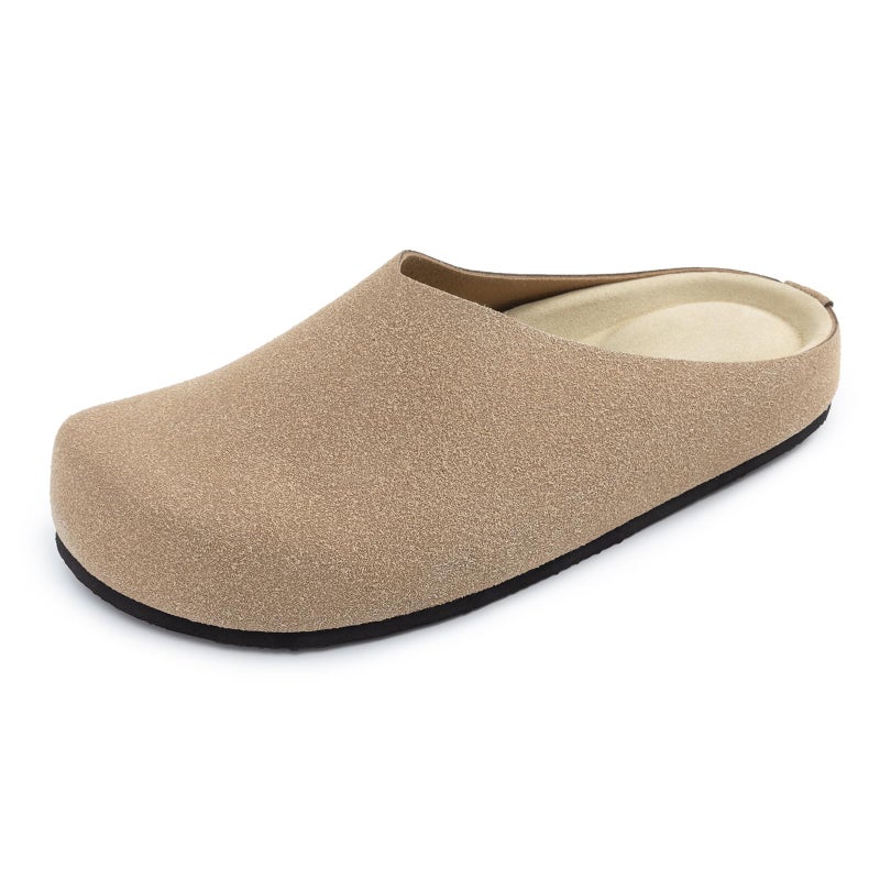 Athlefit Comfortable Slip On Clogs for Women Lightweight Arch Support Walking Shoes for Fall Nurse Work Casual Brown - Image 1