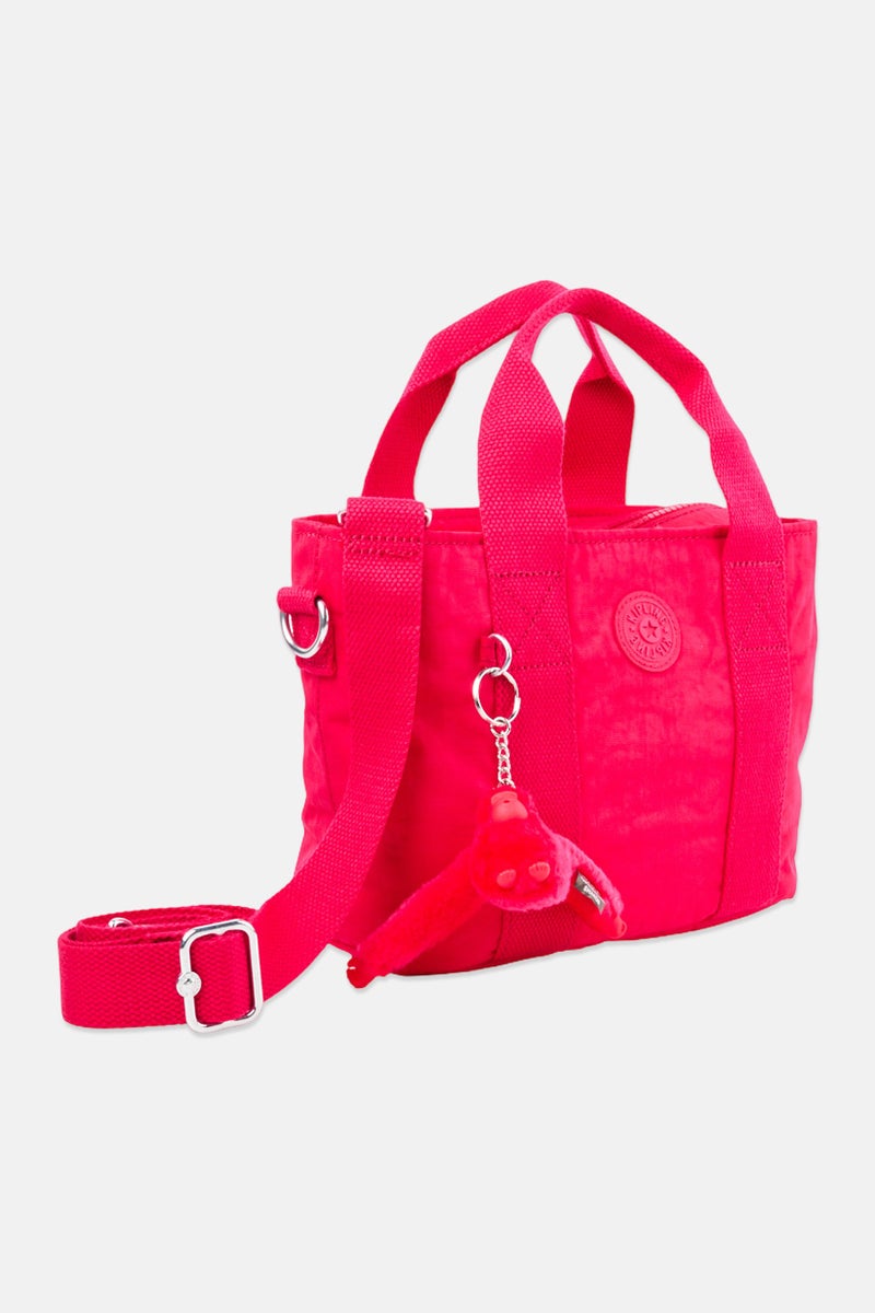 kipling Women Brand Logo Handbag With Keyring, Fuchsia - Image 2