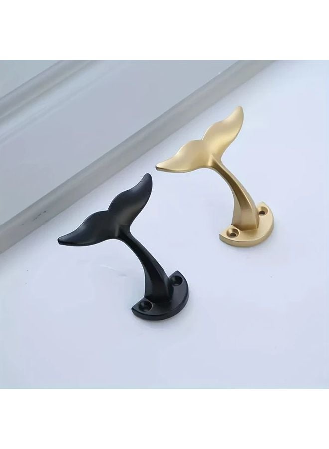 Golden Whale Tail Wall Hook Modern Art Design Decorative Metal Coat Hanger - Image 2
