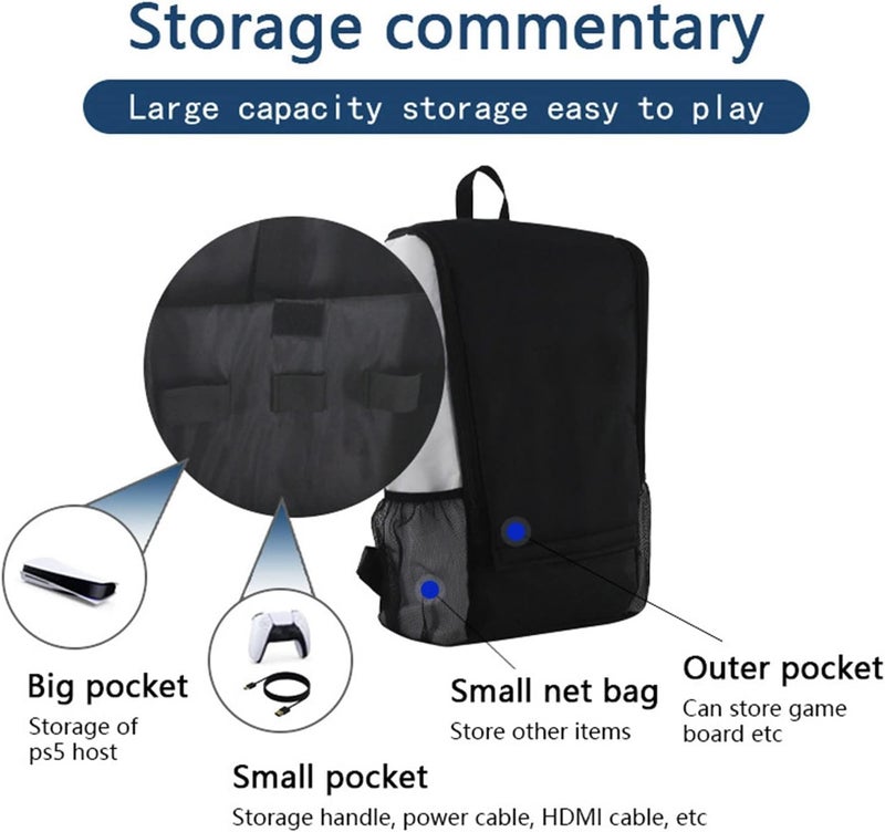 comfrt Travel Storage Handbag Backpack for PS5, Console Protective Luxury Bag A Handle Bag for PS5 Set Travel - Image 4