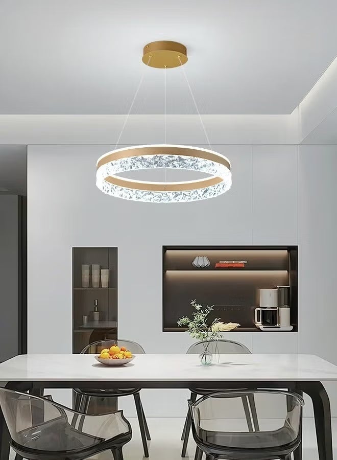 يزما العالمية مصباح سقف LED ذهبي عصري مع وظيفة التحكم عن بعد في شدة الإضاءة | تصميم حلقة أكريليك قابلة للتعديل | 50 واط للمطابخ وغرف الطعام وغرف المعيشة - Image 4