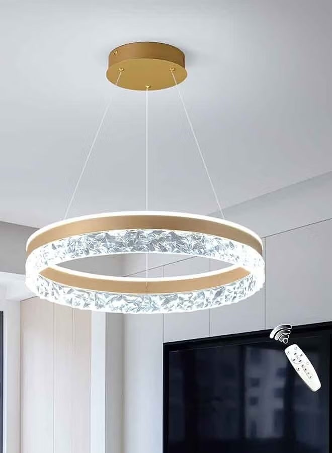 يزما العالمية مصباح سقف LED ذهبي عصري مع وظيفة التحكم عن بعد في شدة الإضاءة | تصميم حلقة أكريليك قابلة للتعديل | 50 واط للمطابخ وغرف الطعام وغرف المعيشة - Image 3