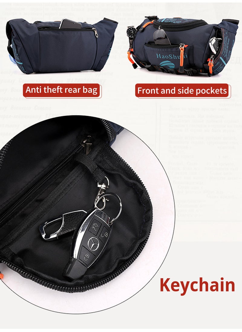 Moovant - Practical Crossbody Sling Bag Multifunctional Chest Bag Zippers Purse Waterproof Shoulder Bag Blue - Image 1