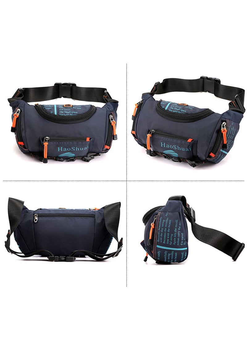 Moovant - Practical Crossbody Sling Bag Multifunctional Chest Bag Zippers Purse Waterproof Shoulder Bag Blue - Image 1