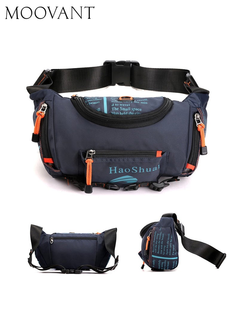 Moovant - Practical Crossbody Sling Bag Multifunctional Chest Bag Zippers Purse Waterproof Shoulder Bag Blue - Image 1