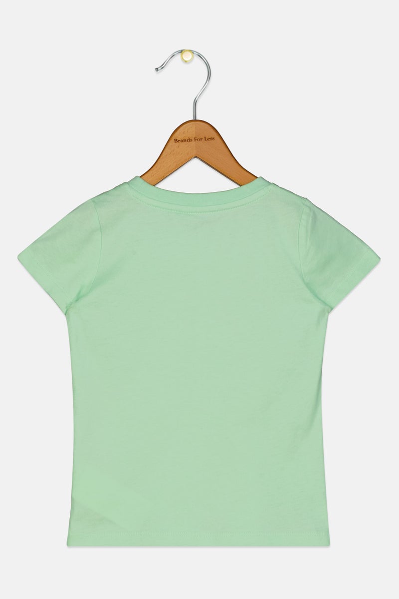 NAME IT Toddlers Girl Graphic Print Short Sleeves Top, Mint Green - Image 2