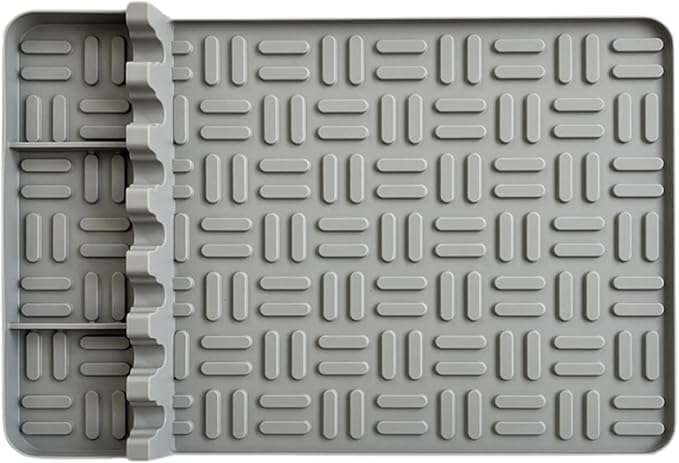 GNOLY GNOLY Blackstone Griddle Spatula Mat Utensils Holder with Drip Pad Side Shelf Mat for Blackstone Grill BBQ Caddy Utensils Holder for Kitchen Cooking Countertop 1Pcs Grey - Image 1