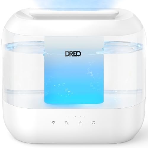 Dreo Humidifiers for Bedroom, 4L Top Fill for Large Room, 36H Runtime, 28 dB Quiet Supersized Cool Mist Air Humidifier for Baby Nursery, Plants, Indoor, Night Light, Easy to Clean & Fill - Image 1