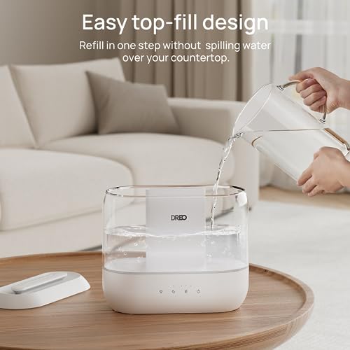 Dreo Humidifiers for Bedroom, 4L Top Fill for Large Room, 36H Runtime, 28 dB Quiet Supersized Cool Mist Air Humidifier for Baby Nursery, Plants, Indoor, Night Light, Easy to Clean & Fill - Image 4