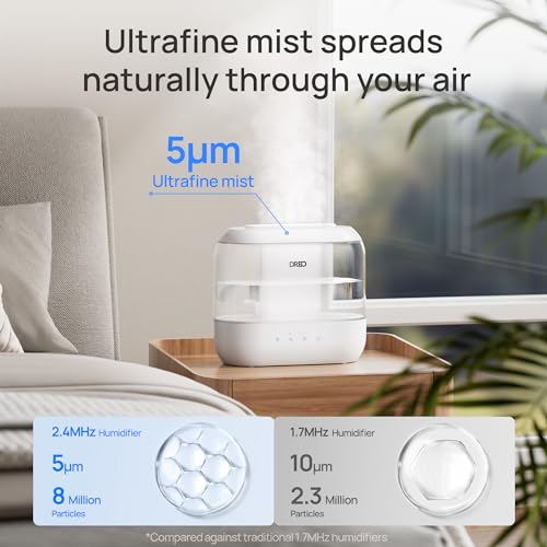 Dreo Humidifiers for Bedroom, 4L Top Fill for Large Room, 36H Runtime, 28 dB Quiet Supersized Cool Mist Air Humidifier for Baby Nursery, Plants, Indoor, Night Light, Easy to Clean & Fill - Image 2