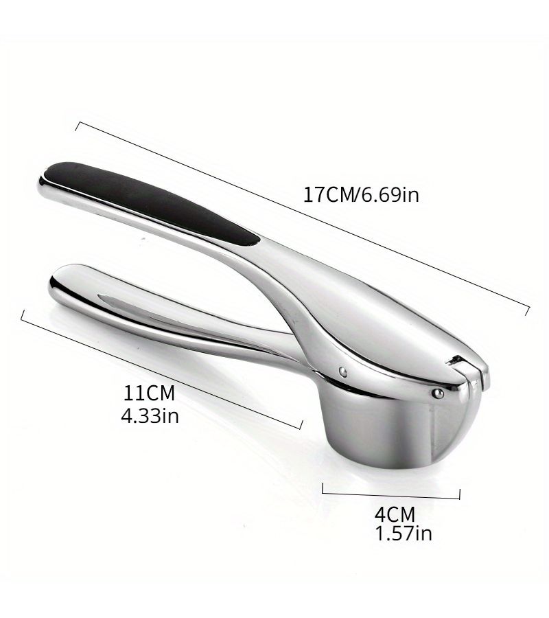 1pc Garlic Press 304 Stainless Steel Manual Handheld Ginger Crusher Ergonomic Design Easy Squeeze Durable Kitchen Tool Home Cooking Professional - Image 3