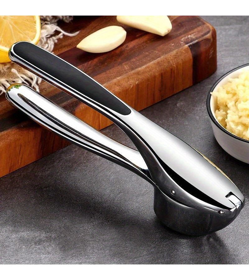 1pc Garlic Press 304 Stainless Steel Manual Handheld Ginger Crusher Ergonomic Design Easy Squeeze Durable Kitchen Tool Home Cooking Professional - Image 1