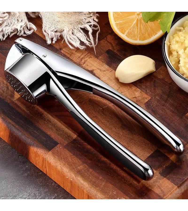 1pc Garlic Press 304 Stainless Steel Manual Handheld Ginger Crusher Ergonomic Design Easy Squeeze Durable Kitchen Tool Home Cooking Professional - Image 2