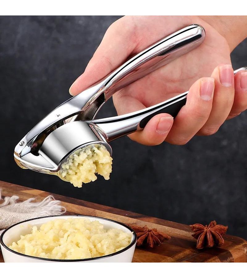 1pc Garlic Press 304 Stainless Steel Manual Handheld Ginger Crusher Ergonomic Design Easy Squeeze Durable Kitchen Tool Home Cooking Professional - Image 4