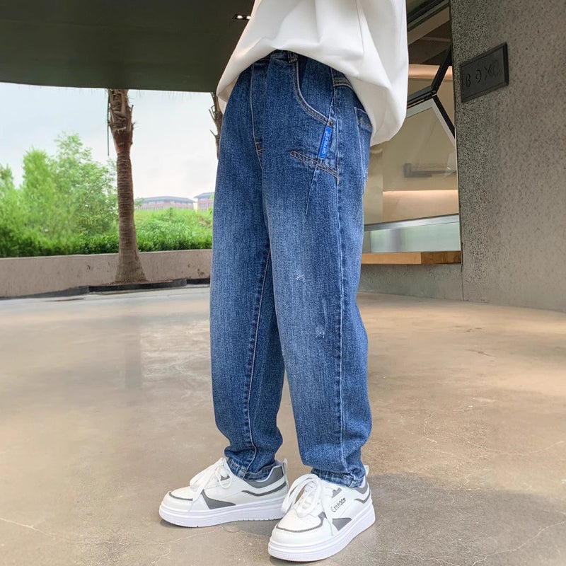 Boys' Spring Pants Children'S Jeans Boys' Straight Loose Long Pants - Image 5