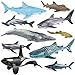 SCAHOW 12pcs Sea Animal Figures Realistic Small Ocean Animal Toys Set with Whale Shark Octpus - Image 2