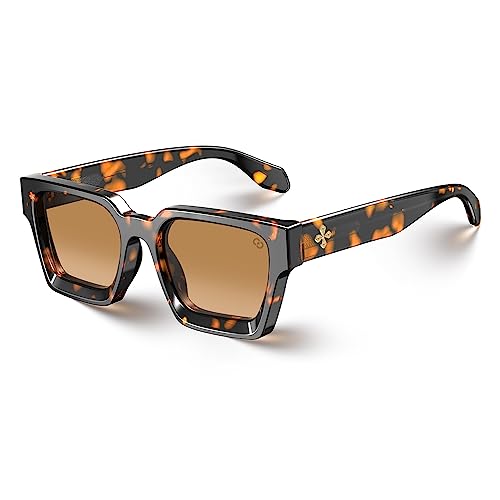VISOONE Fashion 100% UV400 Protection Rectangle TR90 Y2K Sunglasses Accessories for Women Men RIVER - Image 1
