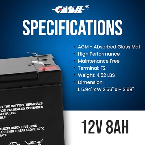 Casil 12v 8ah Battery for APC Back-UPS ES 750 – Compatible with BE750G, Smart UPS 750, SMT750, SUA750 – 12V SLA Battery for UPS ES 750 Backup Power Supply - Image 5