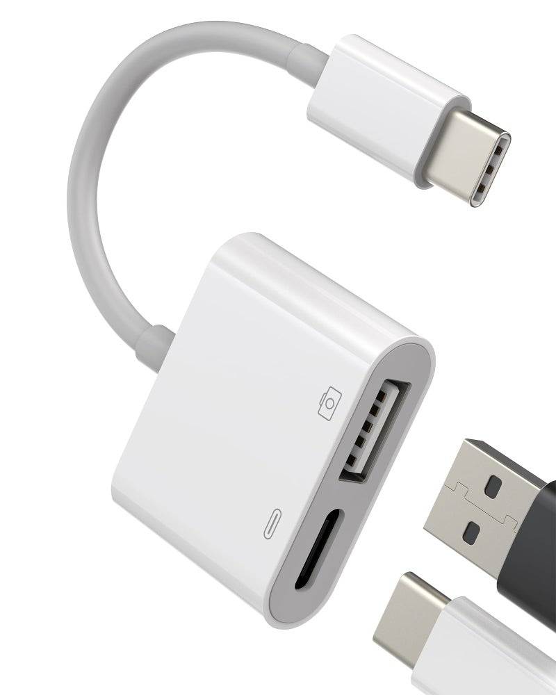 HOYULLI USBC to USB Adapter2in1 Type C Cable Accessories Thunderbolt Converter OTG 30 Mouse Port Dongle Compatible for Samsung for IPhone15 Pro Max Plus ipad MacBook - Image 3