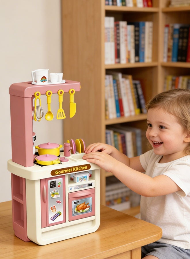 Kitchen Playset, 43 PCS Kitchen Play Set Toy,Mini Kitchen Set Toy, Pretend Play Kitchen Set,Cooking Toy Set with Toy Food & Cookware Accessories, Pretend Play Food Toys for Boys and Girls - Image 3