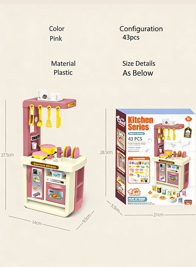 Kitchen Playset, 43 PCS Kitchen Play Set Toy,Mini Kitchen Set Toy, Pretend Play Kitchen Set,Cooking Toy Set with Toy Food & Cookware Accessories, Pretend Play Food Toys for Boys and Girls - Image 2