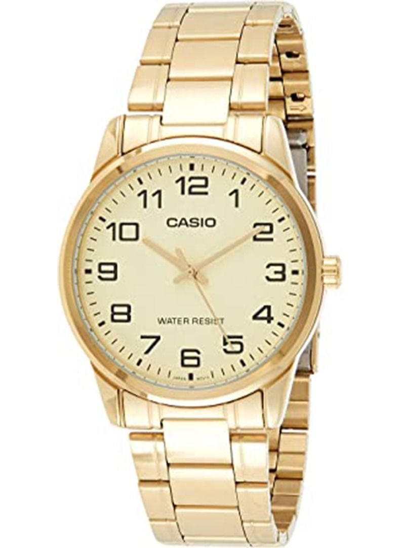 CASIO Men's Water Resistant Analog Watch Mtp-V001G-9B - 38 mm - Gold - Image 1
