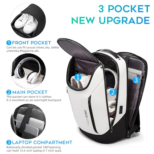BANGE Business Smart Backpack Waterproof fit 15.6 Inch Laptop Backpack with USB Charging Port,Travel Durable Backpack - Image 2