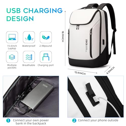 BANGE Business Smart Backpack Waterproof fit 15.6 Inch Laptop Backpack with USB Charging Port,Travel Durable Backpack - Image 3