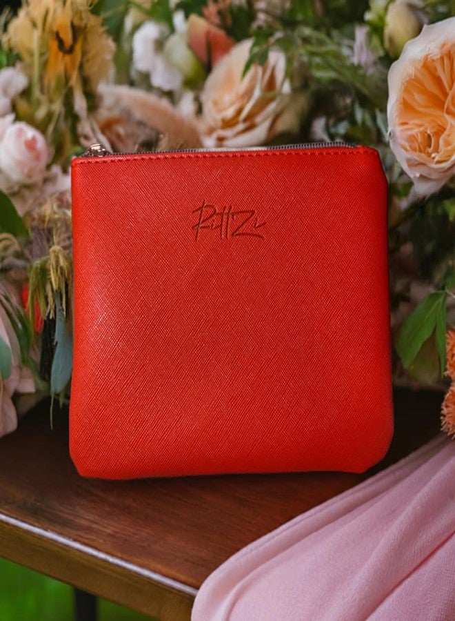 RITTZI Radiant Rouge Cosmetic Bag - Slim Makeup Organizer - Image 2