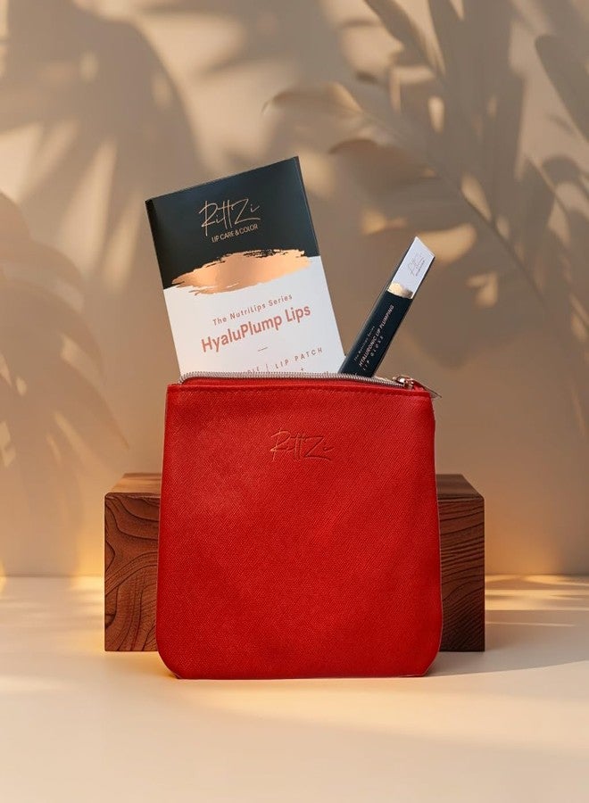 RITTZI Radiant Rouge Cosmetic Bag - Slim Makeup Organizer - Image 3