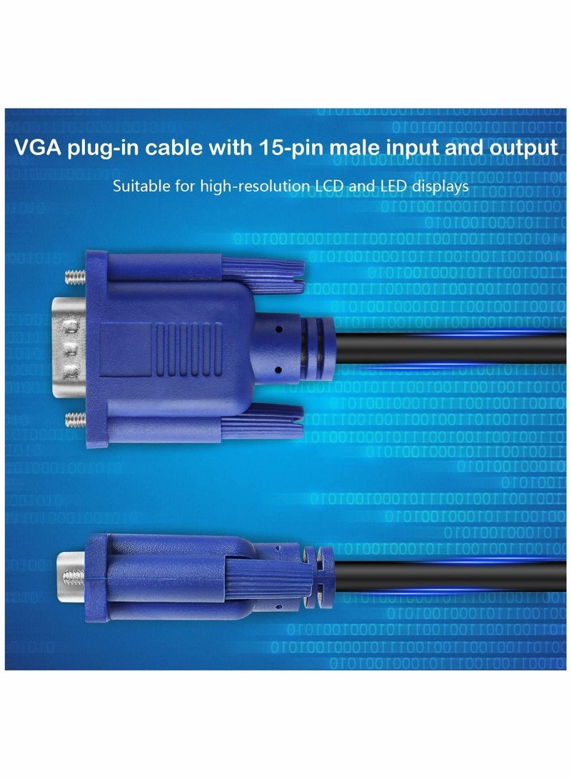 Y&D VGA to Monitor Cable HD15 Male for TV, Computer, Laptop, and Projector, 4.9ft - Image 4