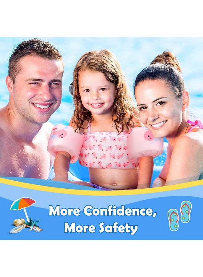 MoKo MoKo Toddler Swim Vest for Kids 20-50lbs, Lovely Cartoon Swimming Wings Pool Floats Sleeve Children Swim Arm Band Water Sports Learning Swim Training Equipment, Pink Whale - Image 2