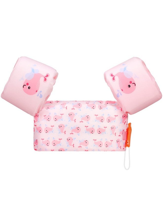 MoKo MoKo Toddler Swim Vest for Kids 20-50lbs, Lovely Cartoon Swimming Wings Pool Floats Sleeve Children Swim Arm Band Water Sports Learning Swim Training Equipment, Pink Whale - Image 1