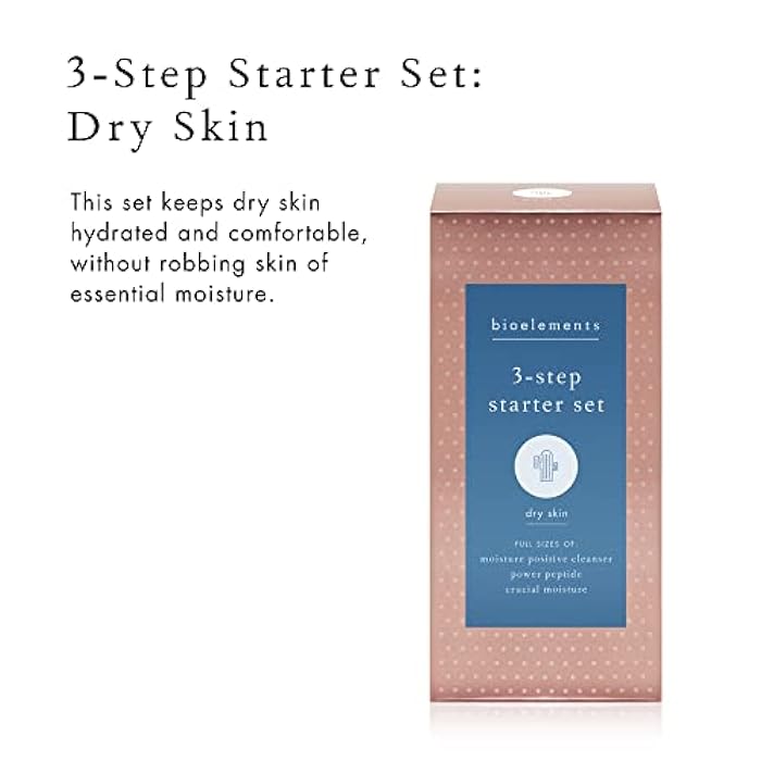 Bioelements 3-Step Starter Set: Dry Skin - Includes Moisture Positive Cleanser, Power Peptide Toner & Crucial Moisture Moisturizer - Image 2