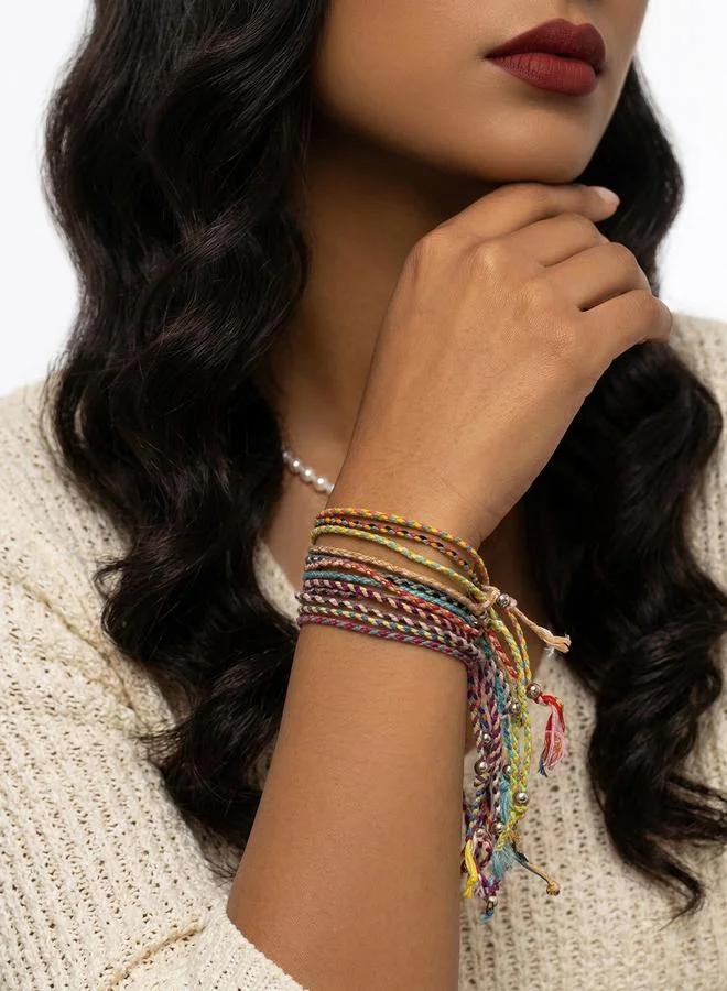 pack of 12 - Multi-Color Tassel Details Bracelets